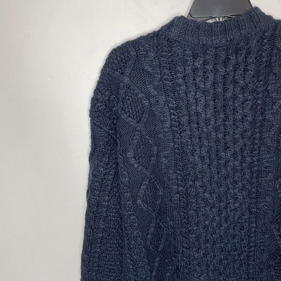 MADEWELL Sweater Womens XS Navy Cable Knit Oversized Pullover Wool Blend N0002 - Picture 7 of 12